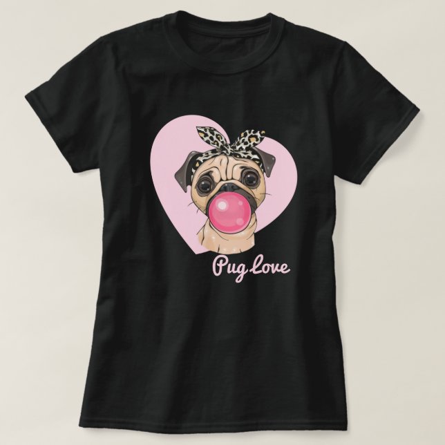 Mops Liebe T-Shirt (Design vorne)