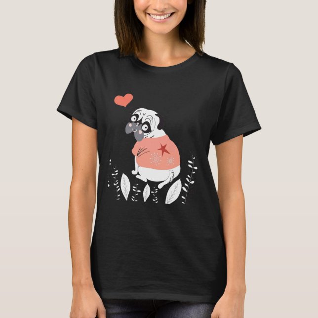 Mops Liebe Tshirt Classic T - Shirt 193 (Vorderseite)