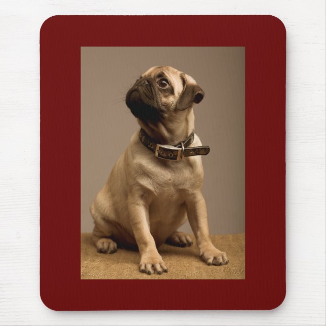 Mops-Liebe-Welpen-Hund-Braun-Computermauspad Mousepad (Vorne)