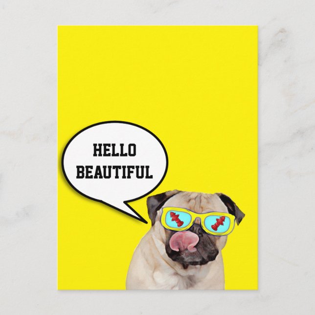 Mops liebender Hydrant Poster Postkarte (Vorderseite)