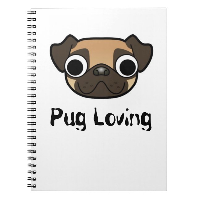 Mops-liebevolles Notizbuch Notizblock (Vorderseite)