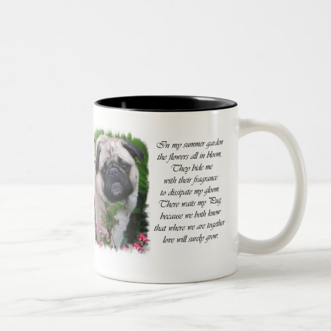 Mops Liebhaber Geschenke Zweifarbige Tasse (Rechts)