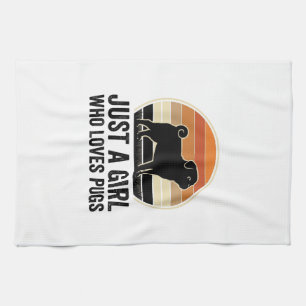Mops-Liebhaber Vintage Nur ein Mädchen Hund Shirt Geschirrtuch