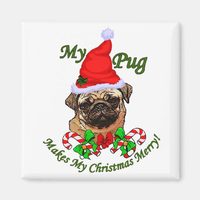 Mops Liebhaber Weihnachtsgeschenke Magnet (Vorne)
