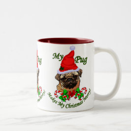 Mops Liebhaber Weihnachtsgeschenke Zweifarbige Tasse