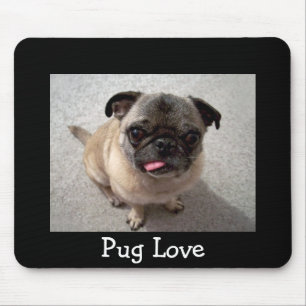 Mops-Liebling-Hund-Porträt-schwarze Mauspad