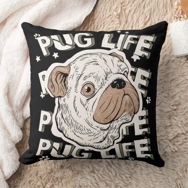 Mops Life Animal Dog Kissen (Decke)