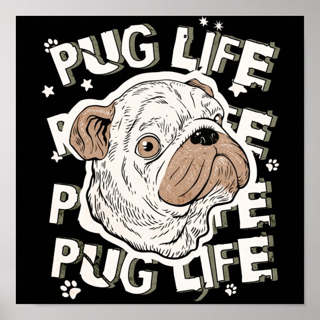Mops Life Animal Dog Poster (Vorne)