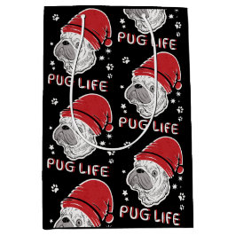 Mops Life Animal Weihnachten Mittlere Geschenktüte