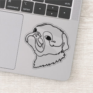 Mops Life in Line Art Aufkleber