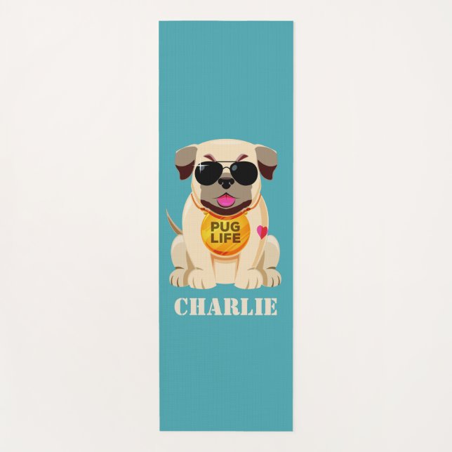 Mops Life individuelle Name & color Yoga matte (Vorderseite)