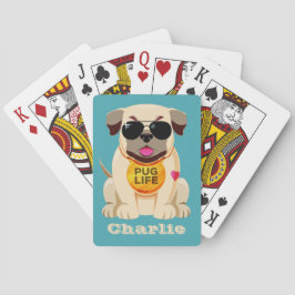 Mops Life individuelle Name und Farbspielkarten Spielkarten