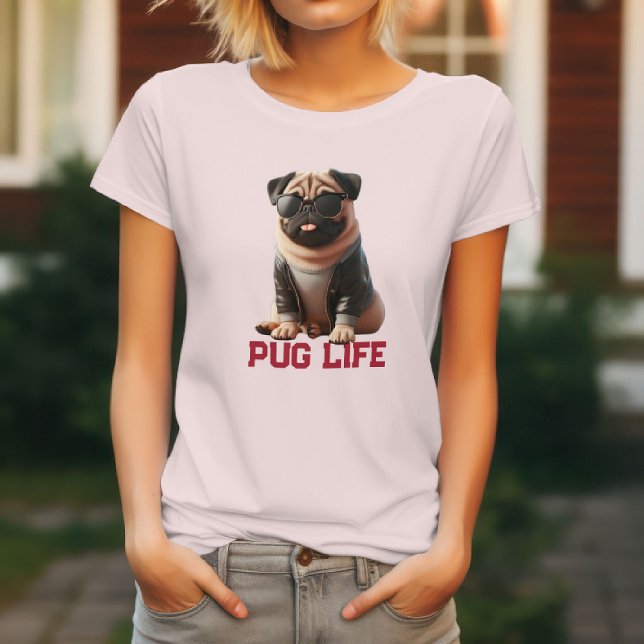 Mops Life Niedlich Hunde Design für Mops Liebhaber T-Shirt (Von Creator hochgeladen)