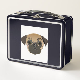 Mops Life Niedlich Mops Lover Geschenk Metall Brotdose