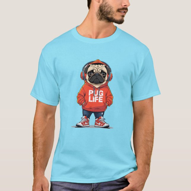 "Mops Life: The Street Style Pup" T-Shirt (Vorderseite)