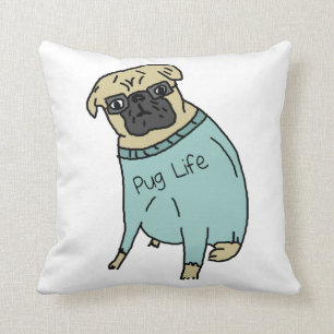 Mops Life - Witziges Hund im Pullover Kissen