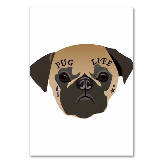 Mops Lovers | Lebensdauer Niedlicher Mops Tischnummer (Vorderseite)