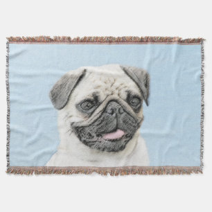 Mops Malerei - Niedliche Original Hunde Kunst Decke