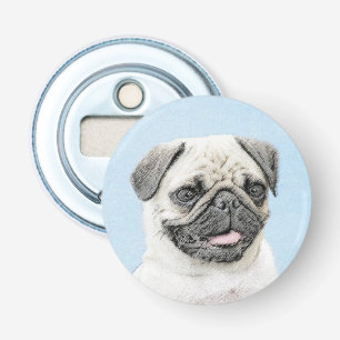 Mops Malerei - Niedliche Original Hunde Kunst Flaschenöffner