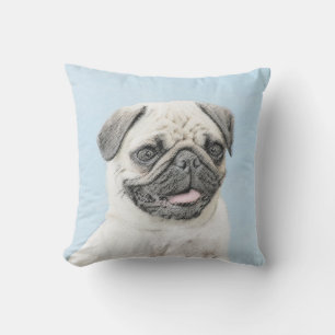 Mops Malerei - Niedliche Original Hunde Kunst Kissen