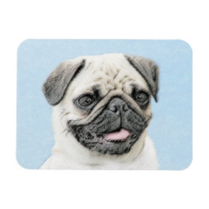 Mops Malerei - Niedliche Original Hunde Kunst Magnet
