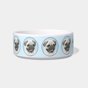 Mops Malerei - Niedliche Original Hunde Kunst Napf