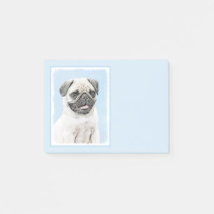 Mops Malerei - Niedliche Original Hunde Kunst Post-it Klebezettel