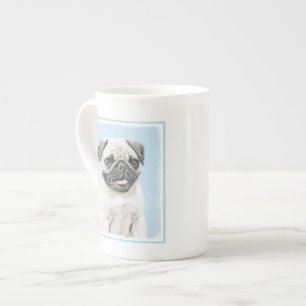 Mops Malerei - Niedliche Original Hunde Kunst Prozellantasse