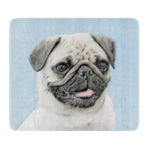 Mops Malerei - Niedliche Original Hunde Kunst Schneidebrett