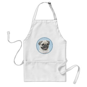 Mops Malerei - Niedliche Original Hunde Kunst Schürze