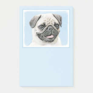 Mops-Malerei - niedliche ursprüngliche Hundekunst Post-it Klebezettel