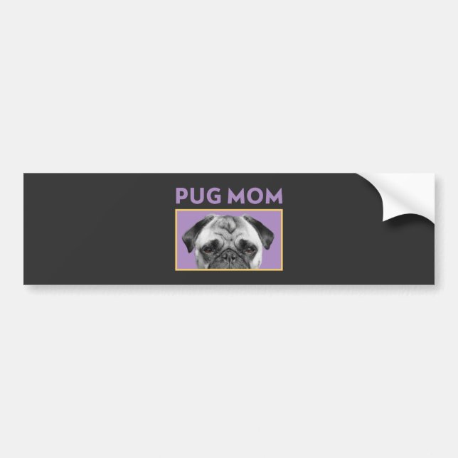 Mops Mama Autoaufkleber (Vorne)