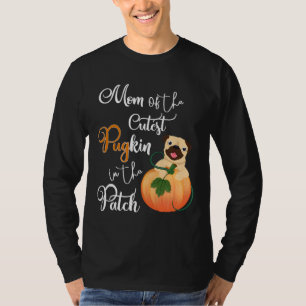 Mops-Mama der Niedlichen PuGkin im Patch gelockert T-Shirt