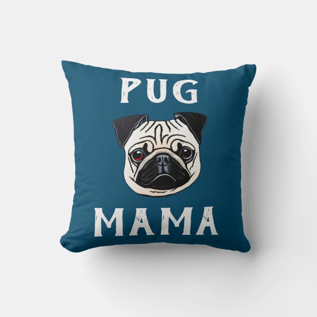 Mops Mama Kissen (Vorderseite)