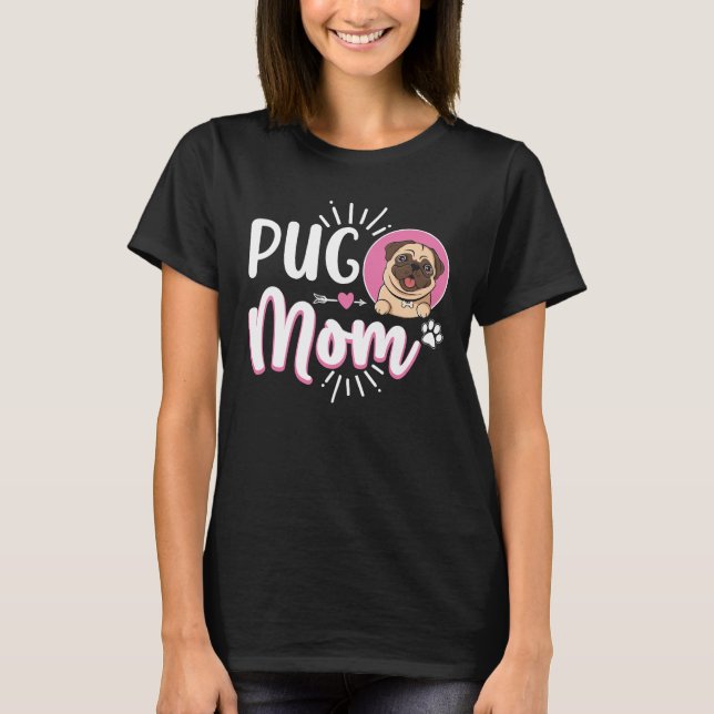 Mops Mama lustig T-Shirt (Vorderseite)
