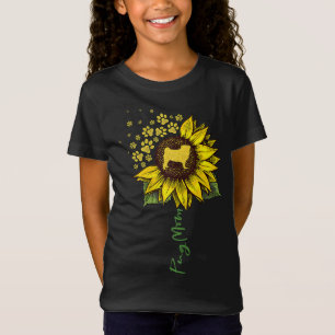 Mops Mama Sonnenblumen Mops Lover Gaben Hund Mama  T-Shirt