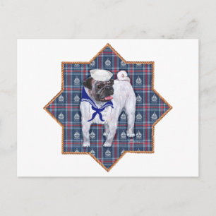 Mops-Matrose Postkarte
