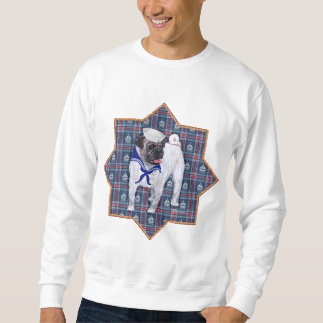 Mops-Matrose Sweatshirt (Vorderseite)