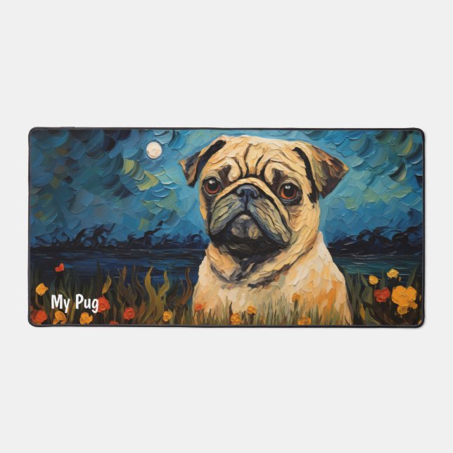 Mops-Maus und Tastatur-Desktop-Maus Schreibtischunterlage (Vorderseite)