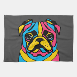Mops mit 3 Tönen Geschirrtuch