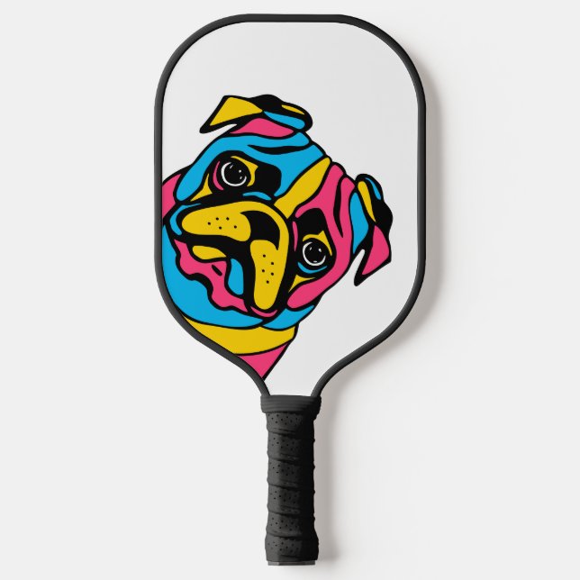 Mops mit 3 Tönen Pickleball Schläger (Vorderseite)