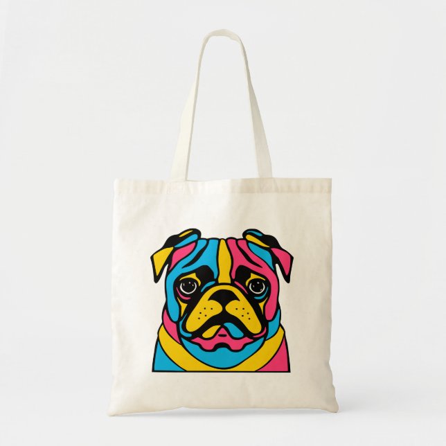 Mops mit 3 Tönen Tragetasche (Vorne)