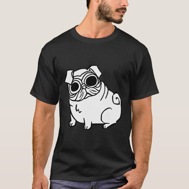 Mops-mit Augen klassischer T - Shirt 463 (Vorderseite)