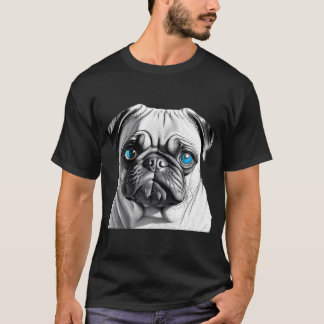 Mops mit blauen Augen T-Shirt