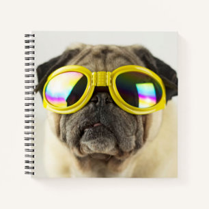 Mops mit Brille Notizbuch
