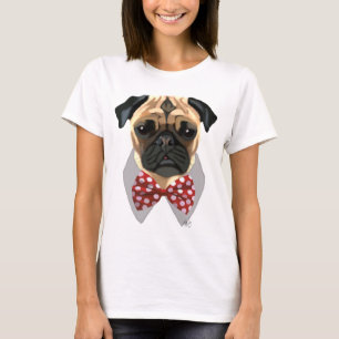 Mops mit der Krawatte "Rot und Weiß" T-Shirt