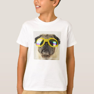Mops mit Goggles T-Shirt