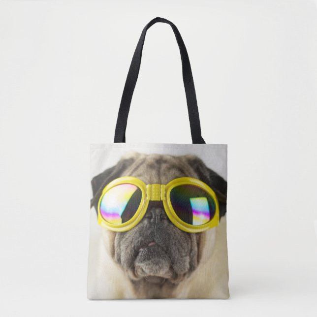 Mops mit Goggles Tasche (Vorderseite)