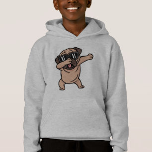 Mops mit guter Laune und Sonnenbrille Dabbing Hoodie