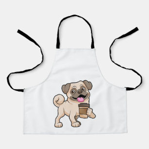 Mops mit Kaffee zum Mitnehmen Schürze
